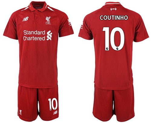 Liverpool #10 Coutinho Red Home Soccer Club Jersey - Click Image to Close